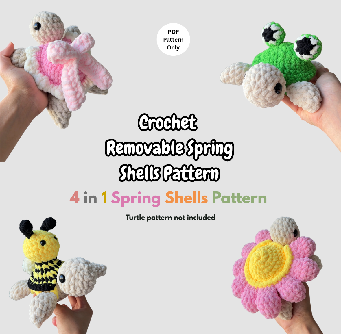 Spring Turtle Removable Shells