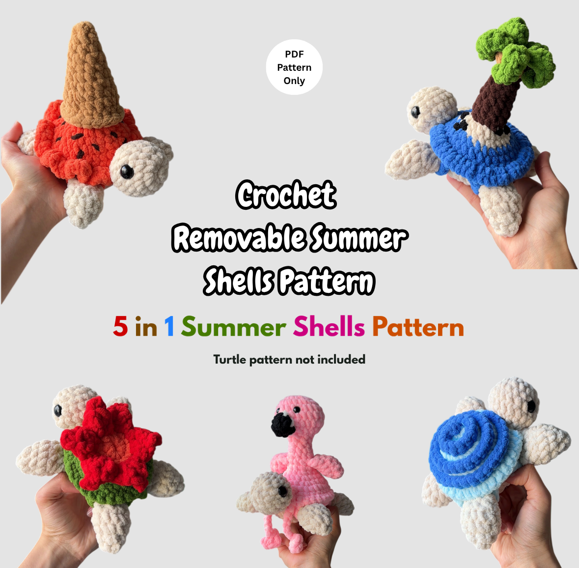 Summer Turtle Removable Shells