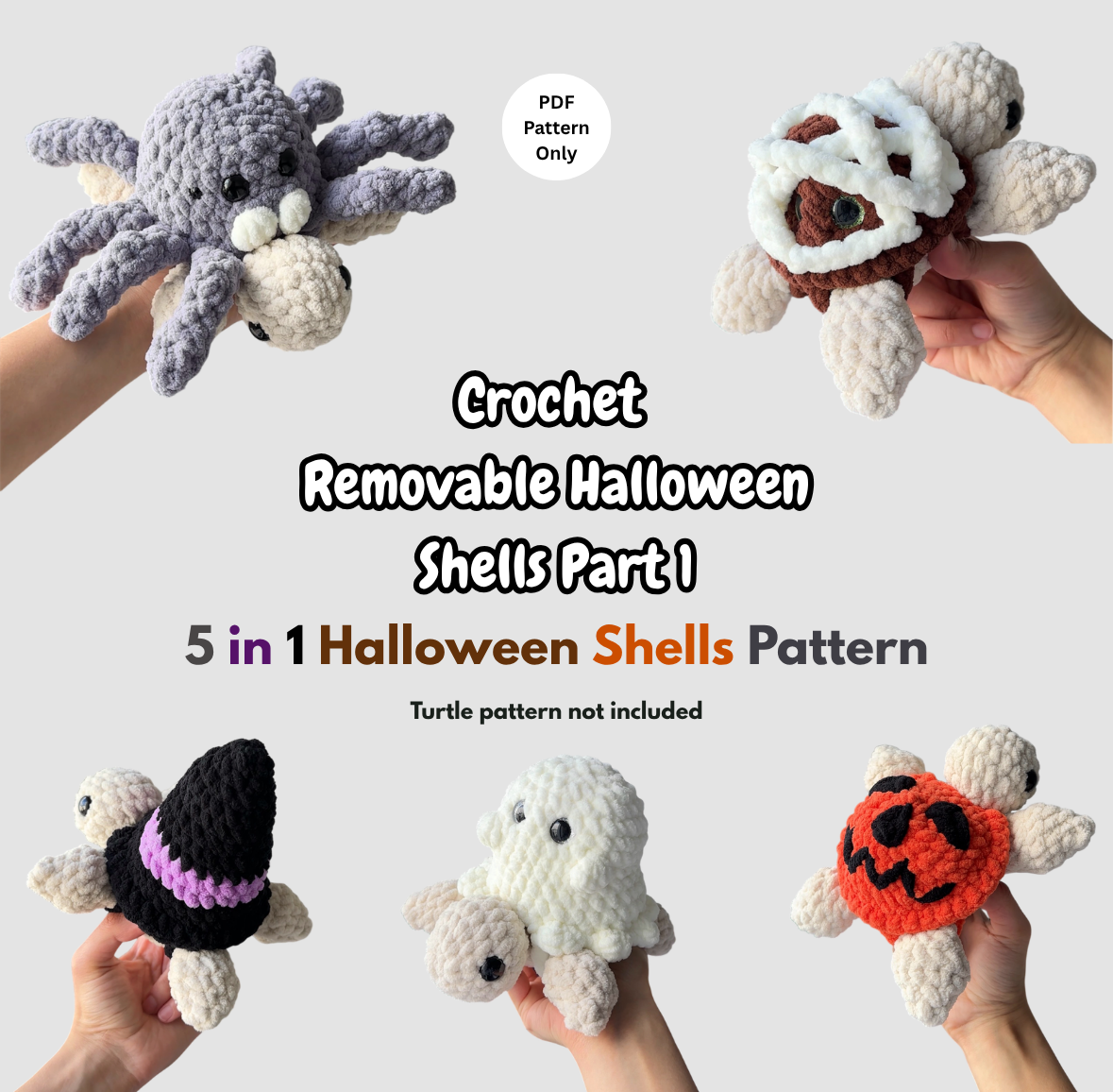 Halloween Turtle Removable Shells Part 1