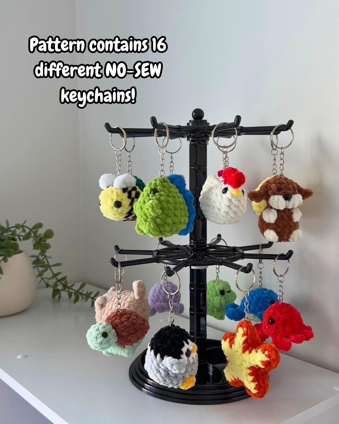 16-in-1 Animal Keychains Bundle